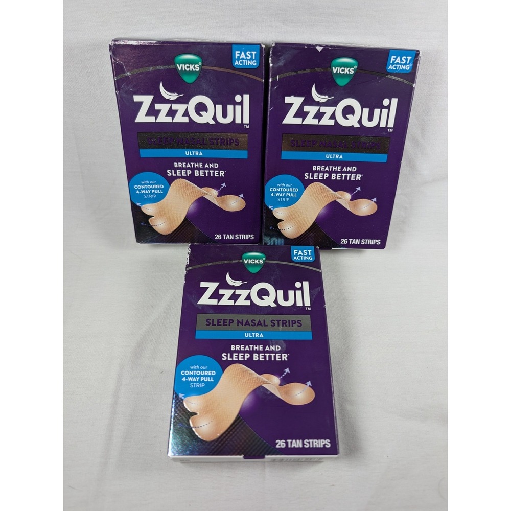 ZzzQuil Ultra Sleep Nasal Strips, Tan 26ct 3 Packs